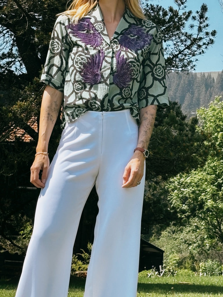 Pantalon blanc fluide