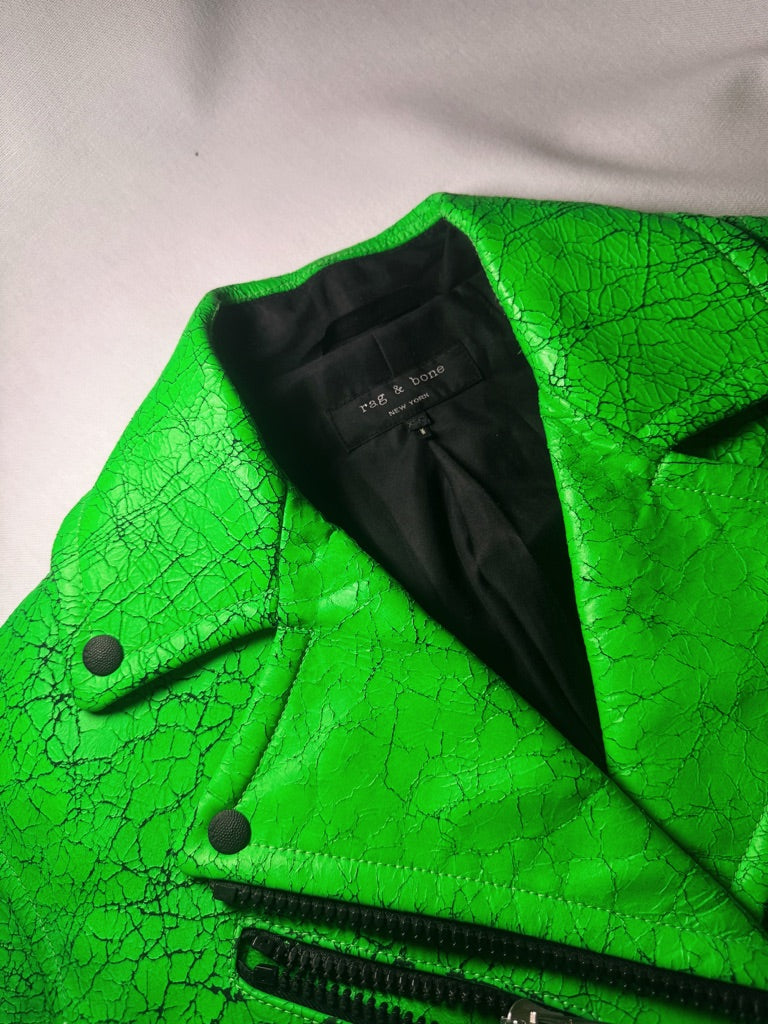Veste en cuir verte