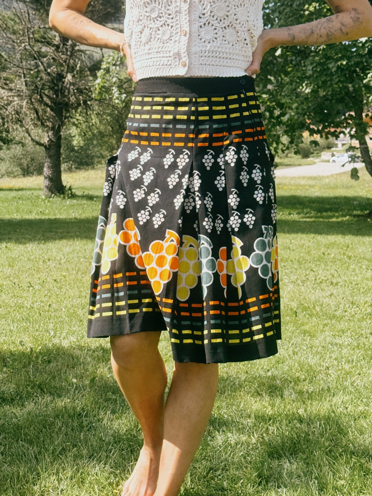 Jupe Plissée Lanvin 60's – Motif Raisin