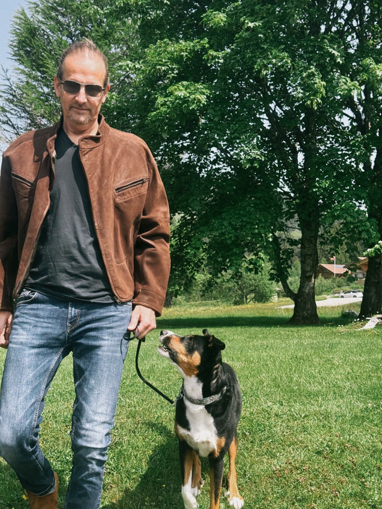 Veste Charle Chevignon en cuir, daim marron
