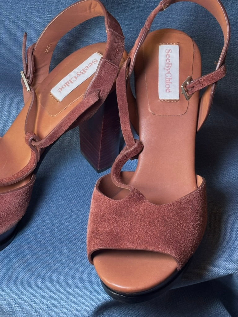 Sandales à talons, en daim - See by Chloé